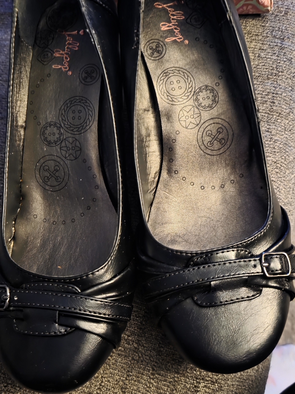 Jellypop Black Ballet Flats with Buckle Strap
